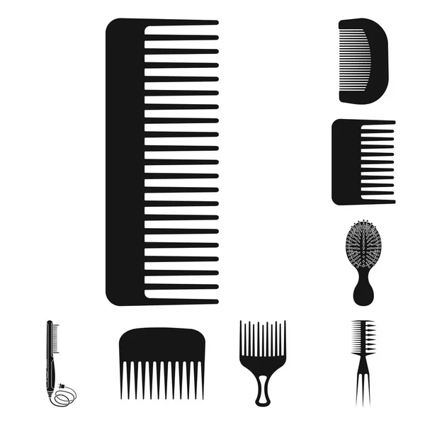 Vektor Design Von Pinsel Und Haarsymbol Satz Bürsten Und Haarbürsten — Stockvektor