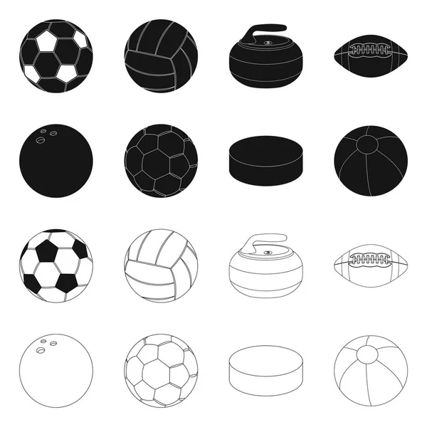 Diseño vectorial del icono del deporte y la pelota. Conjunto de deporte y el icono del vector deportivo para la acción . — Vector de stock