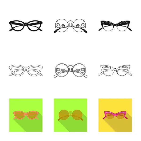 Ilustración vectorial de gafas y gafas de sol signo. Colección de gafas y accesorio stock vector ilustración . — Archivo Imágenes Vectoriales