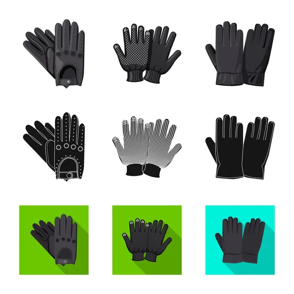 手套和冬季标志的矢量设计。手套和设备库存矢量图的收集. — 图库矢量图片