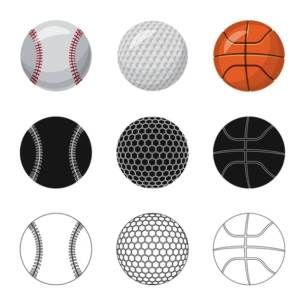 Vektor design av sport och bollen symbol. Samling av sport- och atletisk lager vektorillustration. — Stock vektor