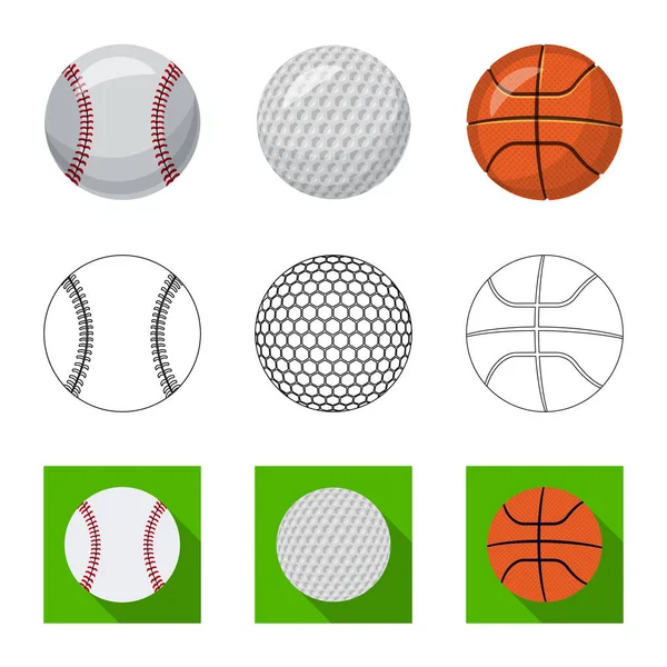 Векторный дизайн спорта и логотипа мяча. Коллекция спортивного и спортивного инвентаря . — стоковый вектор