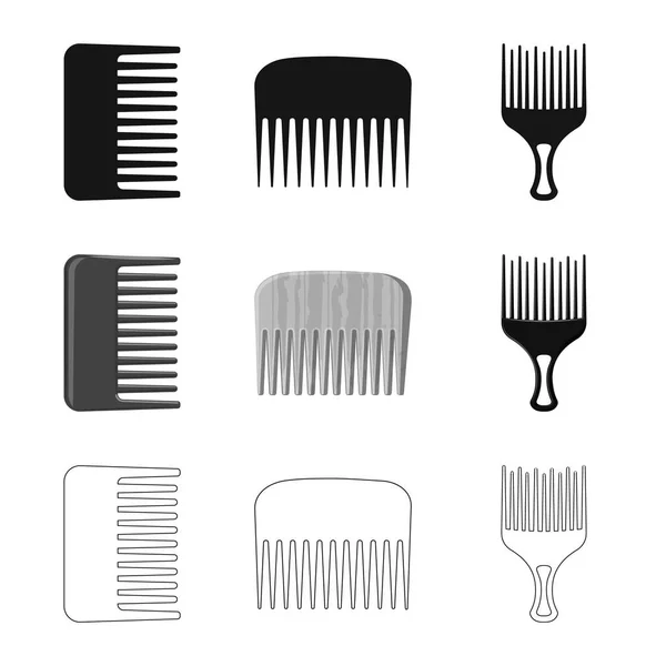 Векторный дизайн кисти и логотипа волос. Набор кистей и расчёсок для паутины . — стоковый вектор