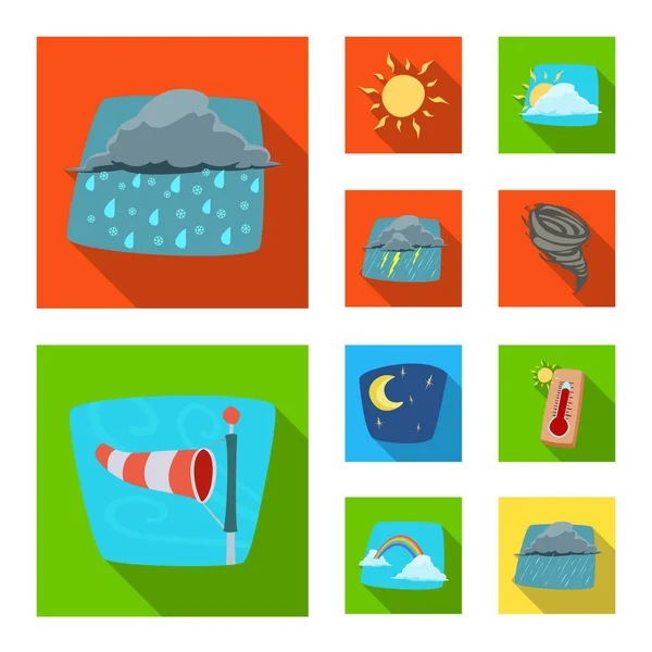 Vector ontwerp van weer en klimaat symbool. Collectie van weer en cloud voorraad vectorillustratie. — Stockvector