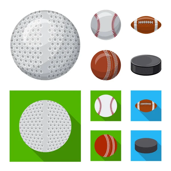 Objeto aislado del deporte y el icono de la pelota. Conjunto de deporte y el icono del vector deportivo para la acción . — Vector de stock