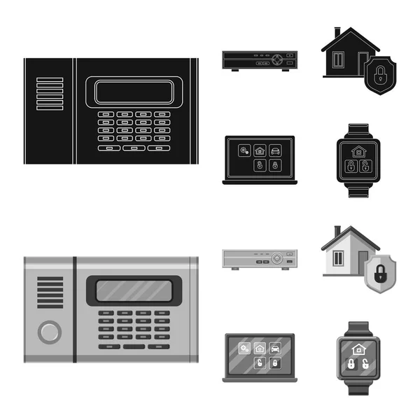 Diseño vectorial de la oficina y el icono de la casa. Colección de icono vectorial de oficina y sistema para stock . — Vector de stock