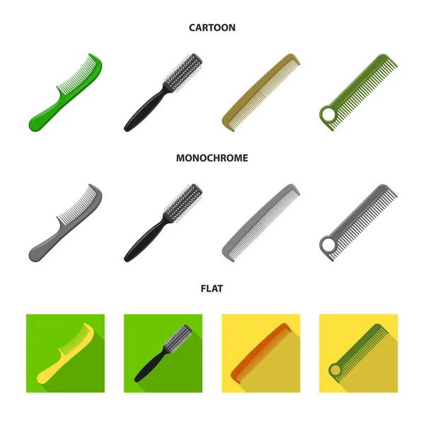 การออกแบบเวกเตอร์ของไอคอนแปรงและผม คอลเลกชันของไอคอนเวกเตอร์แปรงและแปรงผมสําหรับสต็อก . — ภาพเวกเตอร์สต็อก