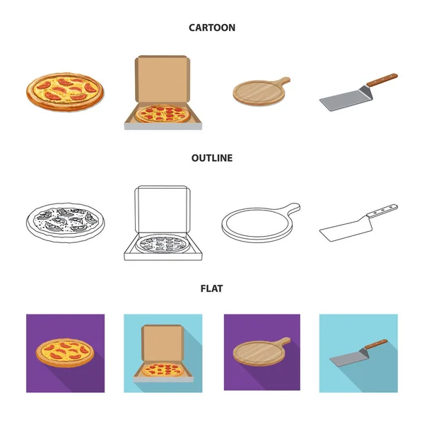 Objeto aislado de pizza y signo de comida. Conjunto de pizza y italia símbolo de stock para web . — Vector de stock