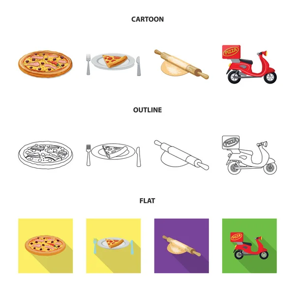 Ilustracja wektorowa ikony pizza i jedzenie. Kolekcja pizza i Włochy Stockowa ilustracja wektorowa. — Wektor stockowy