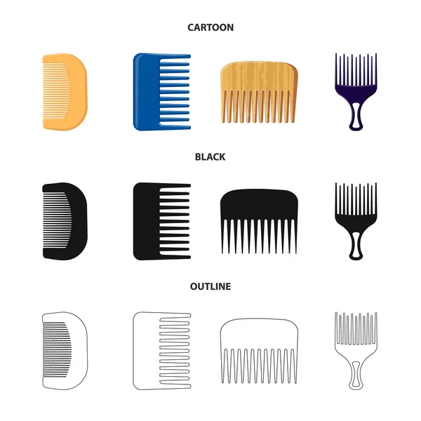 Isolerade objekt av borsten och hår tecken. Ställ för borste och hårborste aktiekurssymbol för webben. — Stock vektor