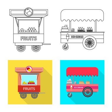 Piyasa ve dış işareti vektör tasarımı. Market ve gıda hisse senedi simgesi için web topluluğu.