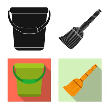 Temizlik ve servis işareti yalıtılmış nesne. Temizlik ve ev hisse senedi simgesi web için kümesi.