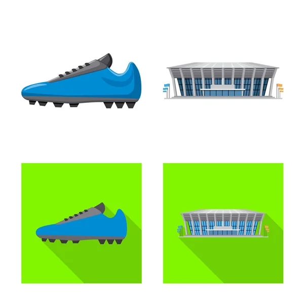 Vektor-Illustration von Fußball und Getriebe-Ikone. Set von Fußball und Turnier Aktien Vektor Illustration. — Stockvektor