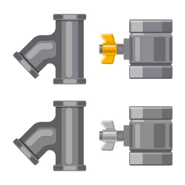 Conception vectorielle du symbole de tuyau et de tube. Collecte d'icône vectorielle de tuyau et de pipeline pour stock . — Image vectorielle