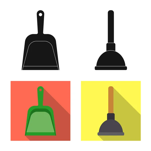 Vector illustration of cleaning and service icon. Set of cleaning and household vector icon for stock. — Stock Vector