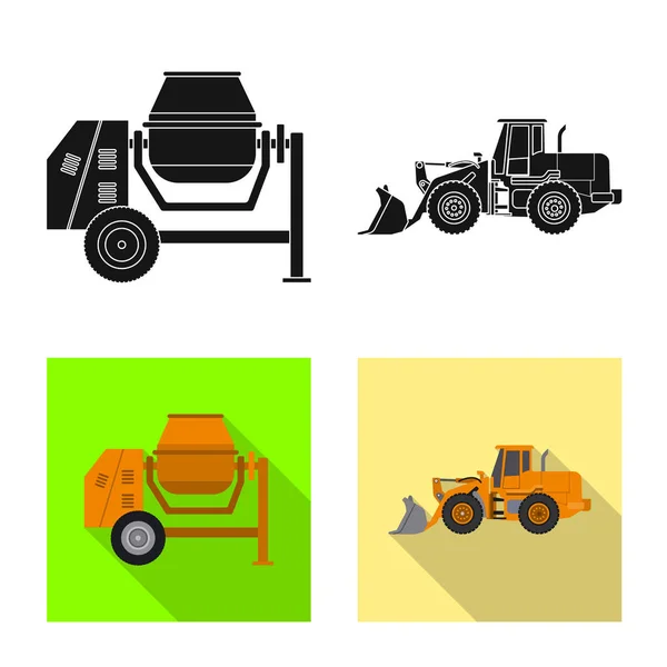 Diseño vectorial del icono de construcción y construcción. Colección de construcción y maquinaria stock vector ilustración . — Vector de stock