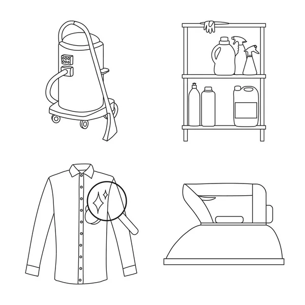 Vector design of laundry and clean icon. Collection of laundry and clothes vector icon for stock. — Stock Vector