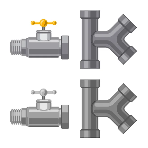 Conception vectorielle du logo du tuyau et du tube. Collecte d'illustrations vectorielles de tuyaux et de pipelines . — Image vectorielle