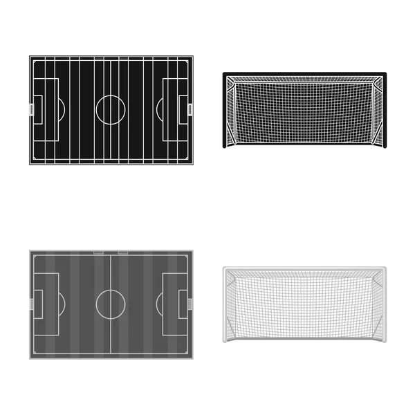 Illustration vectorielle du soccer et du panneau d'équipement. Collection de symbole de stock de soccer et tournoi pour le web . — Image vectorielle