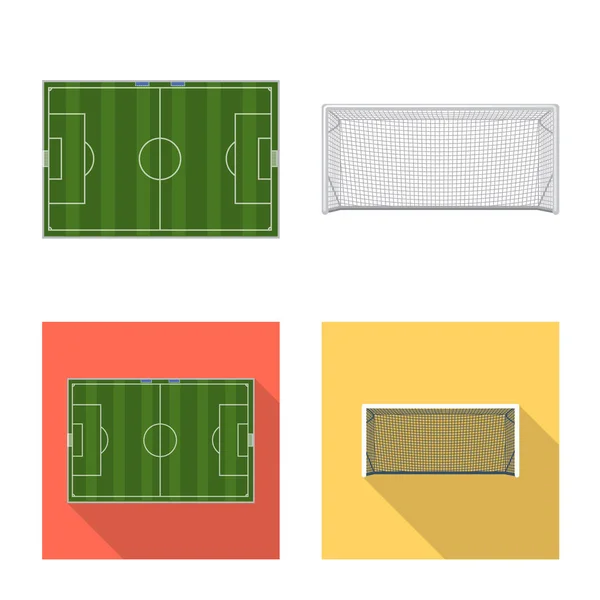 Conception vectorielle du soccer et du panneau d'équipement. Collection d'icône vectorielle de football et tournoi pour le stock . — Image vectorielle