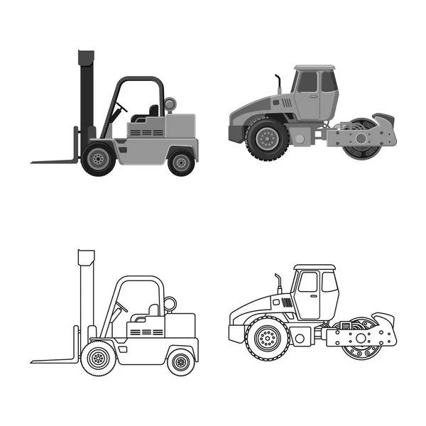 Illustration vectorielle du logo de construction. Collection d'illustration vectorielle de stock de construction et de machines . — Image vectorielle