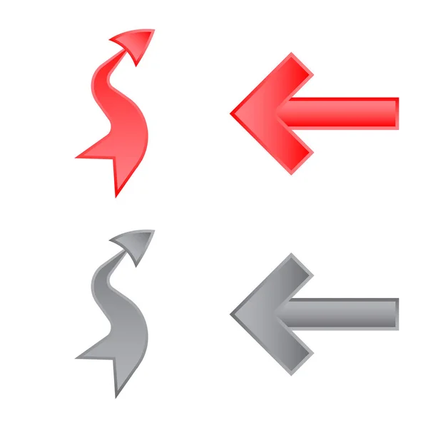 Isolerade objekt av element och pil symbol. Uppsättning av element och riktning lager vektorillustration. — Stock vektor