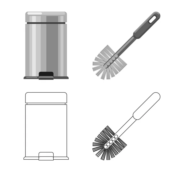 Geïsoleerde object van schoonmaak- en service-pictogram. Set van schoonmaak- en huishoudelijke vector pictogram voor voorraad. — Stockvector