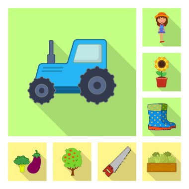 Çiftlik ve tarım işareti vektör Illustration. Çiftlik ve bitki hisse senedi simgesi için web topluluğu.