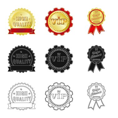 Amblem ve rozet logo vektör tasarımı. Amblem ve etiket hisse senedi simgesi için web topluluğu.