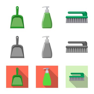 Temizlik ve servis simge vektör tasarımı. Temizlik ve ev hisse senedi simgesi web için kümesi.