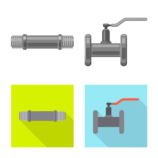 Diseño vectorial de tubo y señal de tubo. Colección de tubería y tubería vector icono para stock . — Archivo Imágenes Vectoriales