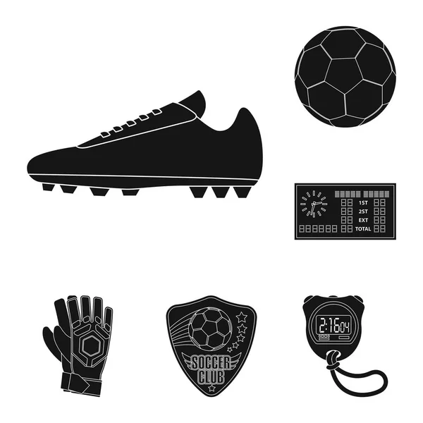 Vector illustration of soccer and gear icon. Set of soccer and tournament stock symbol for web. — Stock Vector