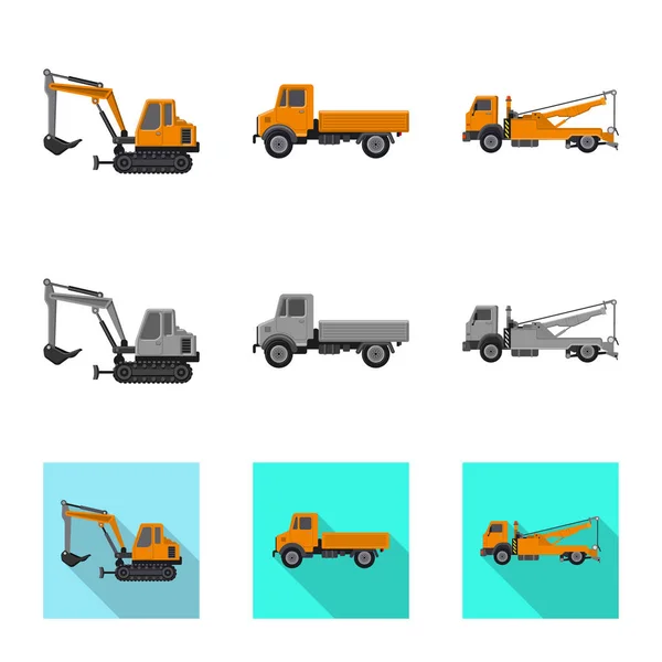 Diseño vectorial de construcción y símbolo de construcción. Colección de construcción y maquinaria icono vectorial para stock . — Vector de stock