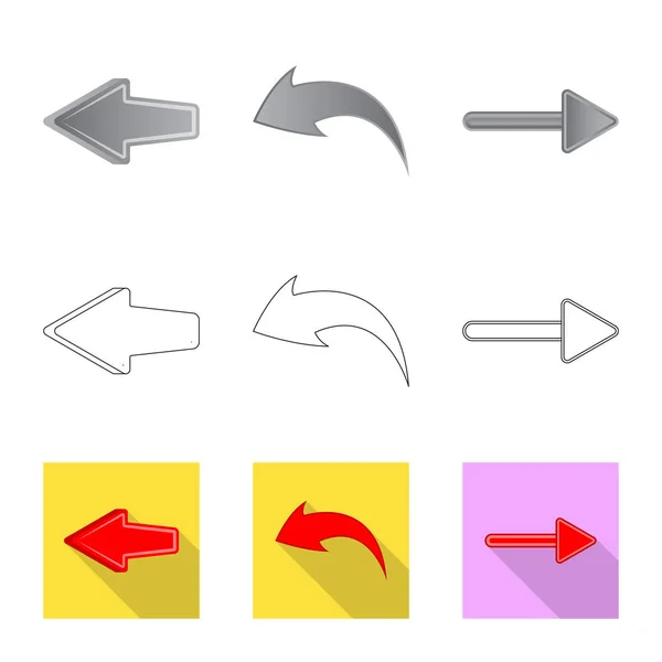 Vektorová design element a šipka loga. Sada element a směr burzovní symbol pro web. — Stockový vektor