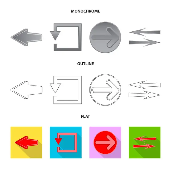 Objet isolé de l'élément et le symbole de flèche. Ensemble d'éléments et d'icônes vectorielles de direction pour stock . — Image vectorielle