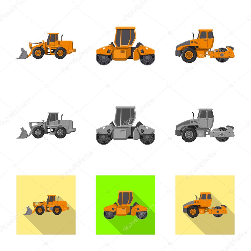 Isolated object of build and construction symbol. Set of build and machinery stock symbol for web.