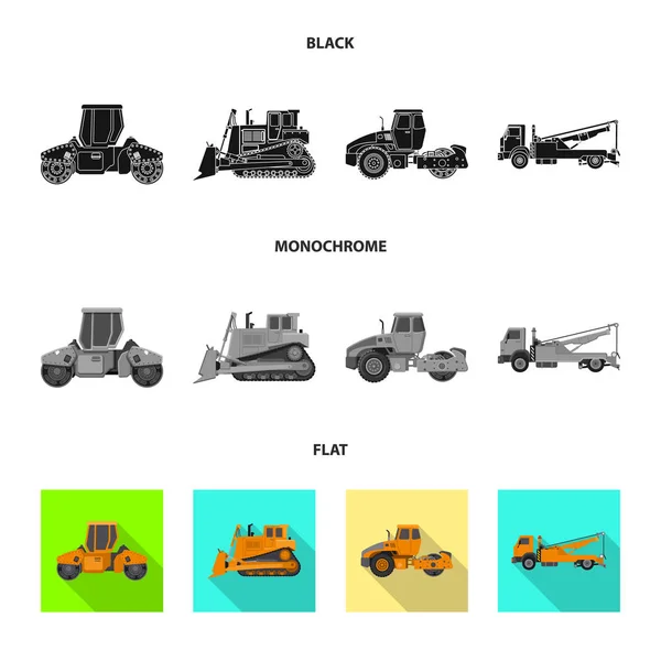 Vectorillustratie Van Bouw Constructie Teken Collectie Van Bouw Machines Vector — Stockvector