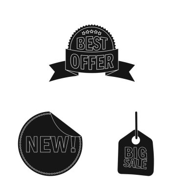 Bir amblem ve rozet işaret tasarım vektör. Web için amblem ve etiket hisse senedi simgesi kümesi.