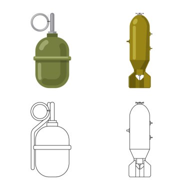 Silah ve silah logo vektör Illustration. Silah ve ordu hisse senedi vektör çizim seti.