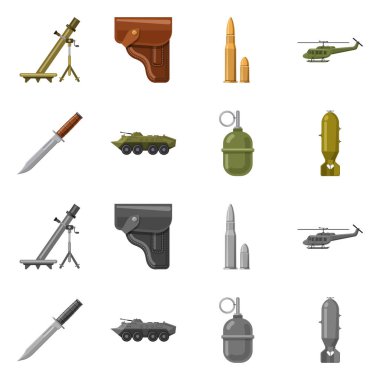 Silah ve silah logo vektör Illustration. Silah ve ordu hisse senedi vektör çizim topluluğu.