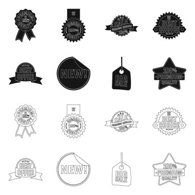 Amblem ve rozet simge vektör Illustration. Hisse senedi için amblem ve etiket vektör simge topluluğu.