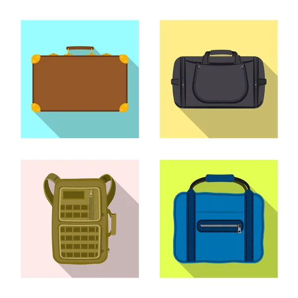 Vector illustration of suitcase and baggage icon. Collection of suitcase and journey stock symbol for web. — Stock Vector