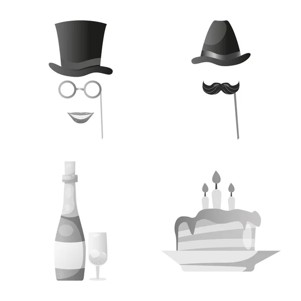 Ізольований об'єкт вечірки та ікони дня народження. Набір символів вечірки та святкування для Інтернету . — стоковий вектор
