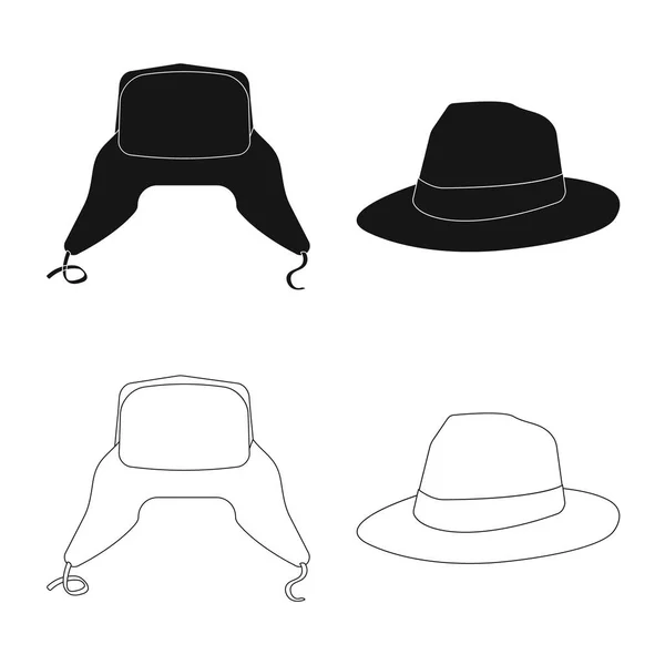 Vektorová design ikony pokrývky hlavy a čepici. Pokrývky hlavy a příslušenství skladem vektorové ilustrace. — Stockový vektor
