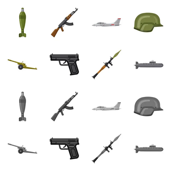 Projeto vetorial de arma e logotipo da arma. Coleta de arma e símbolo de estoque de exército de web . — Vetor de Stock