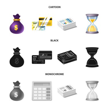 Banka ve para işareti yalıtılmış nesne. Web için banka ve bill hisse senedi simgesi kümesi.