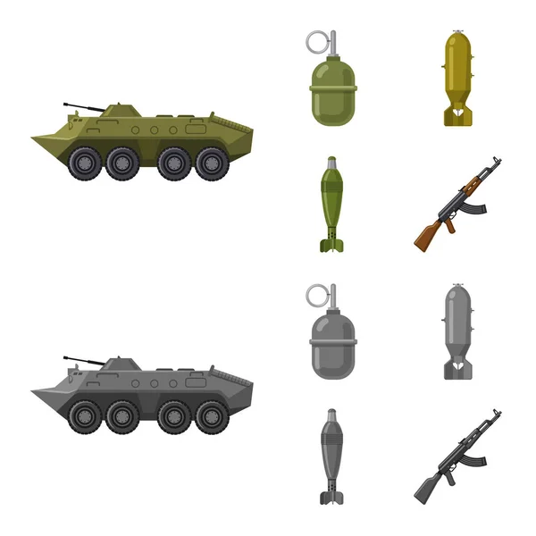 Ilustración Vectorial Del Arma Símbolo Del Arma Conjunto Armas Ejército — Vector de stock