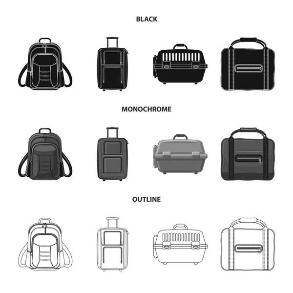 Illustration vectorielle de la valise et du symbole du bagage. Ensemble de valise et icône vectorielle de voyage pour stock . — Image vectorielle