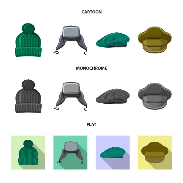 帽子和帽子标志的矢量设计。网站的头饰和附属股票符号集. — 图库矢量图片