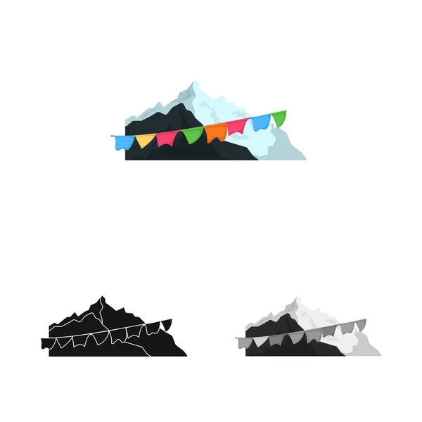 ベクトル登山とピークの記号のデザイン。登山やキャンプのコレクション在庫ありベクトル イラスト. — ストックベクタ